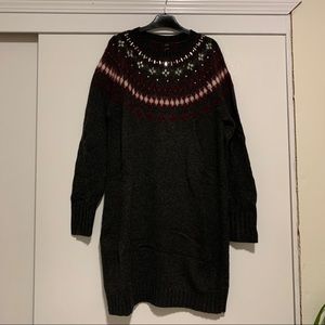 Charcoal Jeweled Sweater Dress